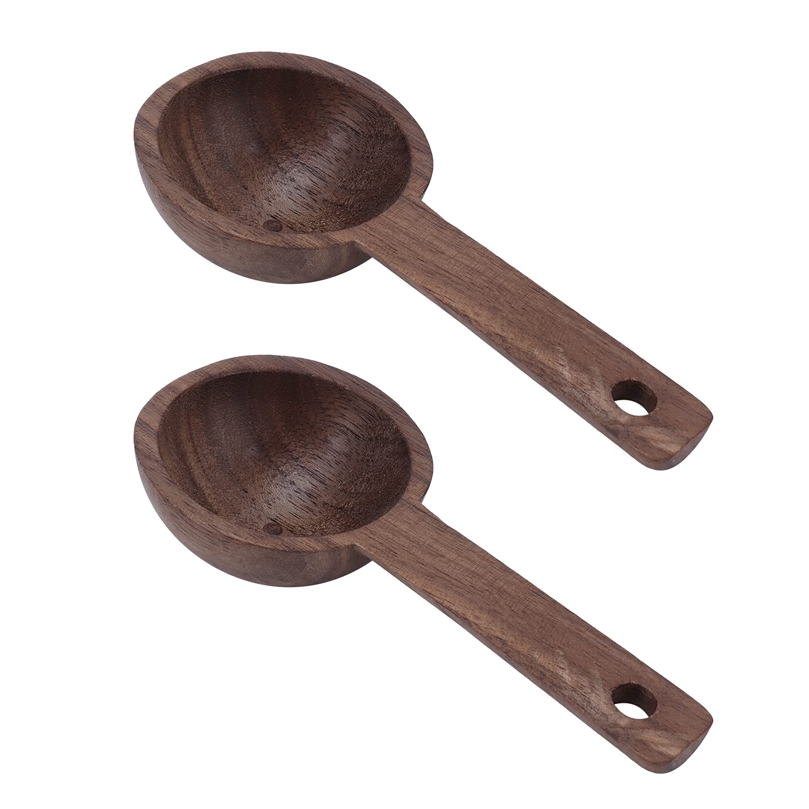 Premium Walnut Wooden Coffee Spoon Set - 2PCS Handcrafted Coffee Measuring Scoops & Teaspoons for Espresso, Latte & Brewing Accessories - Perfect for Home Baristas & Coffee Lovers