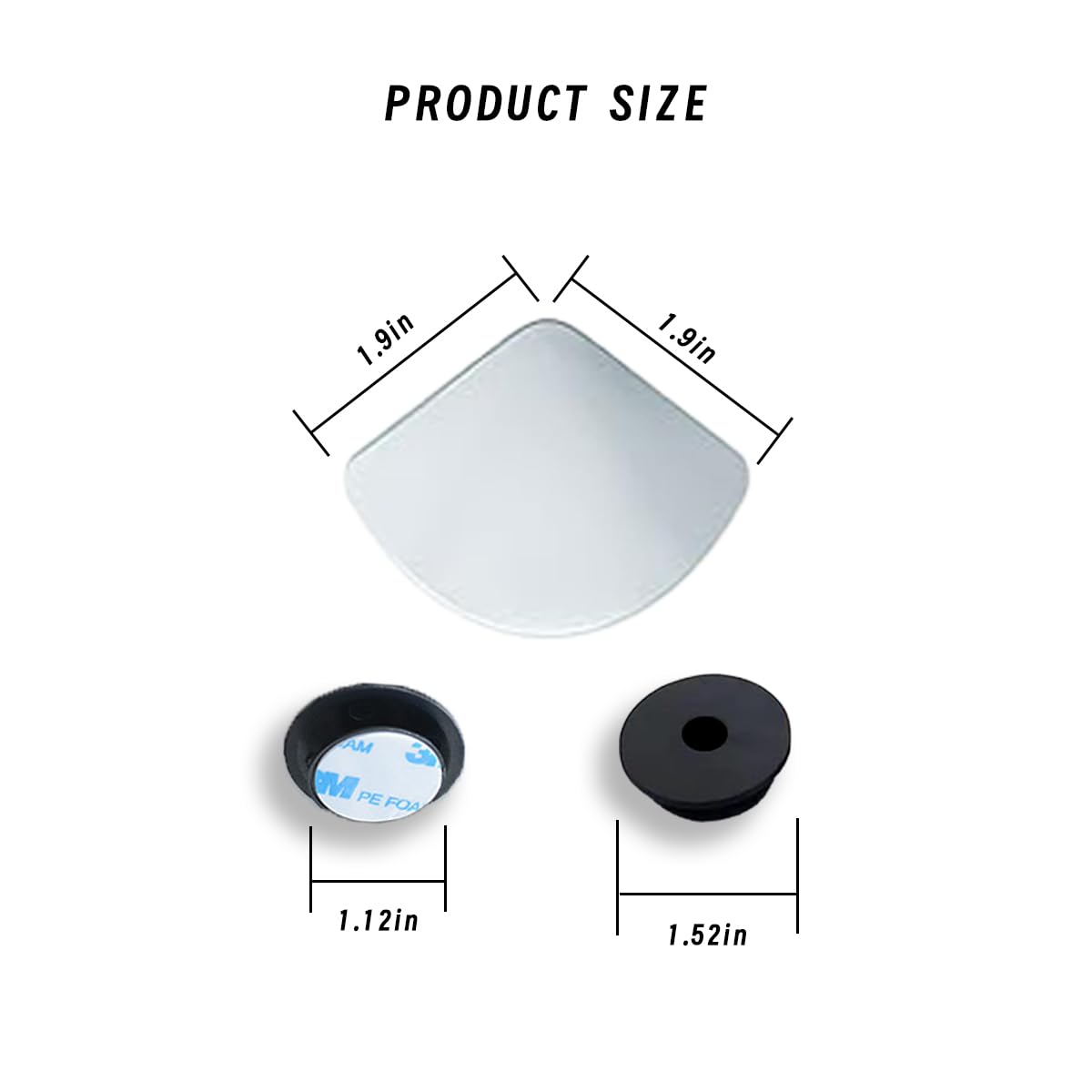 2PCS Adjustable HD Frameless Wide Angle Convex Blind Spot Mirrors for Cars - 360° Rearview Mirror Assist for Safe Lane Changing & Parking - Universal Fit for Most Vehicles