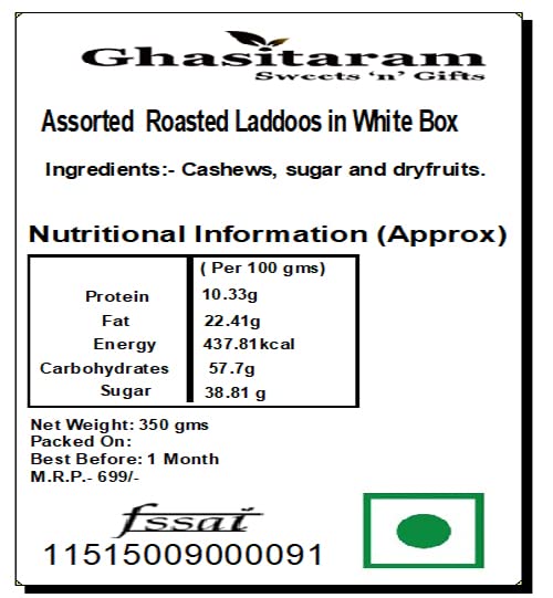 Premium Assorted Roasted Laddoo Sweet Box - Authentic Indian Diwali Festival Gift - Perfect for Celebrations, Pooja, Office Treats & Family Gatherings