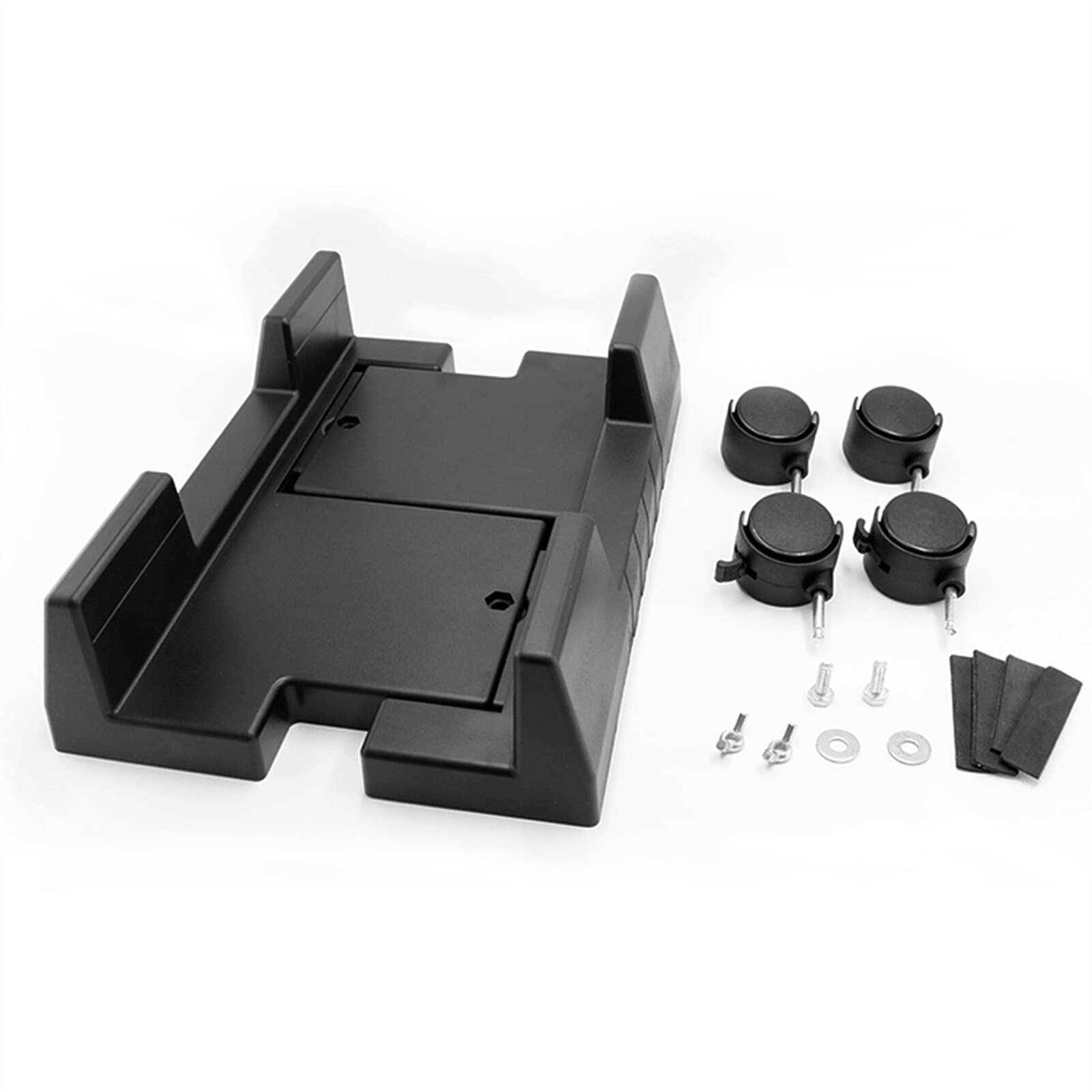Universal CPU Stand Holder with Rolling Caster Wheels - Adjustable PC Tower Floor Stand for Desktop Computer Case, Mobile Workstation & Gaming Rig - Perfect for Office, Home & Server Room Organization (Black)