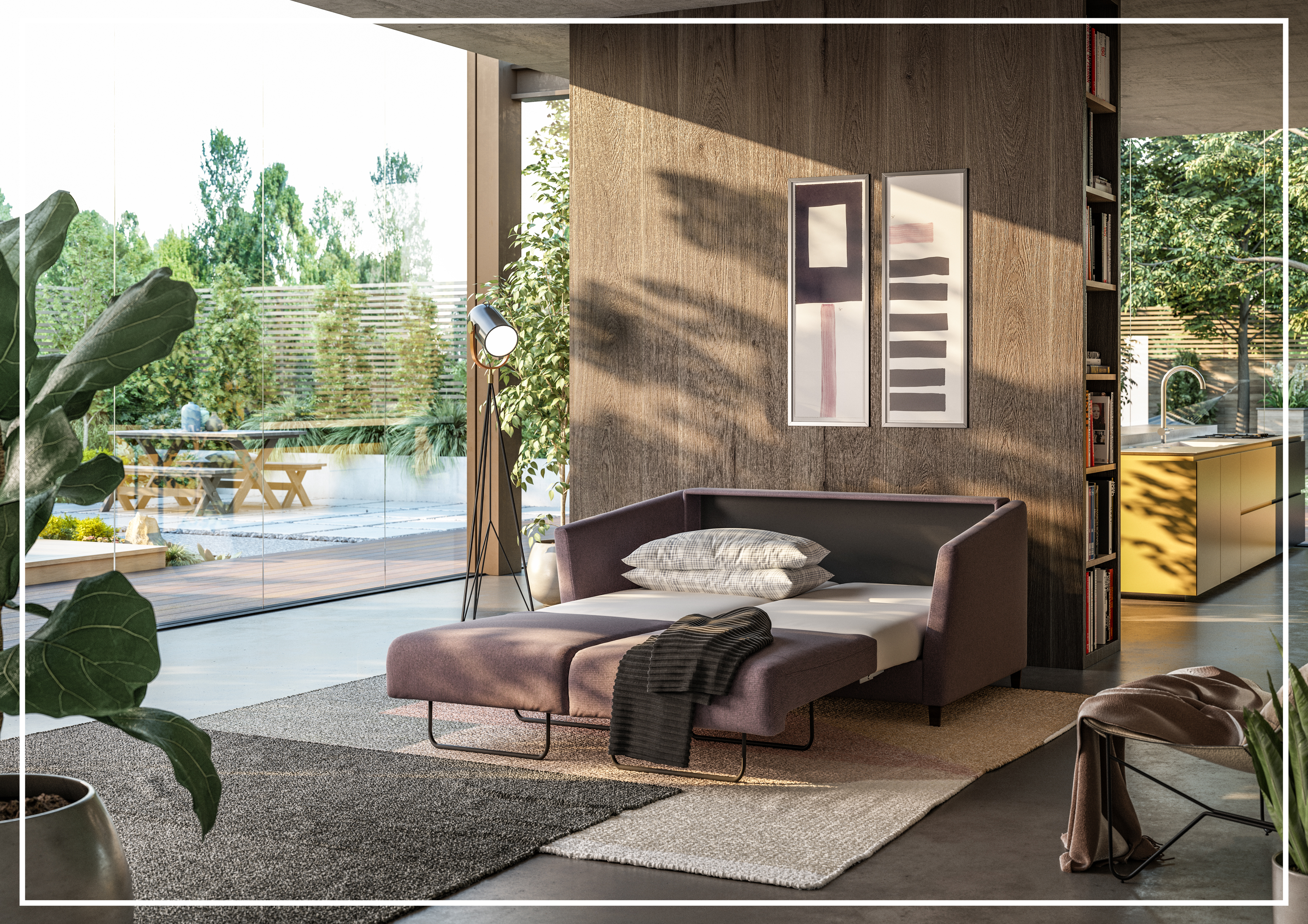 Luonto Erika Full XL Fabric Sofa Sleeper with Nest Mechanism - Comfortable Convertible Sleeper Sofa for Living Room, Guest Room & Small Spaces