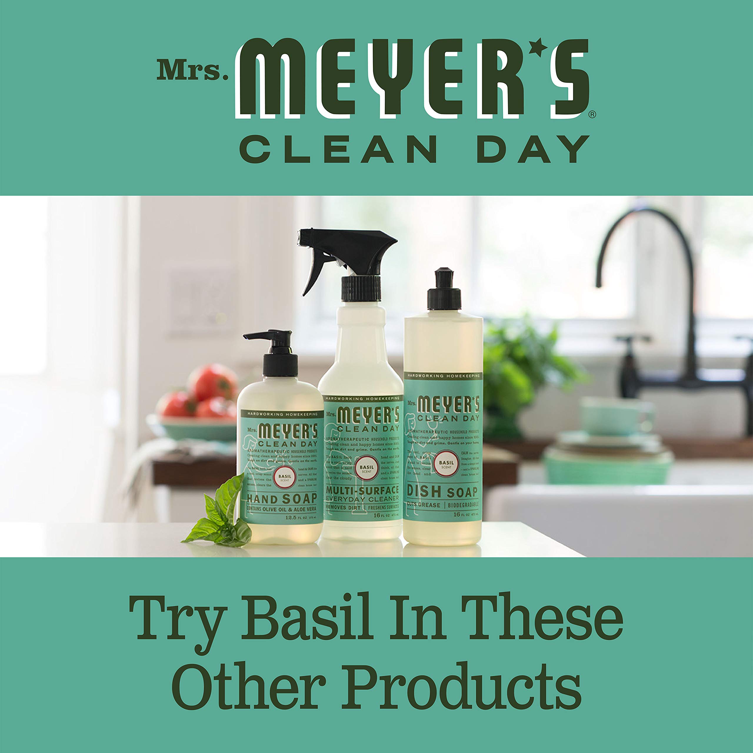 Mrs. Meyer's Clean Day Liquid Fabric Softener - Basil Scent, 32 Fl Oz (Pack of 2) | Plant-Derived Ingredients, Hypoallergenic | Perfect for Laundry, Softens Clothes & Reduces Static | Eco-Friendly & Cruelty-Free