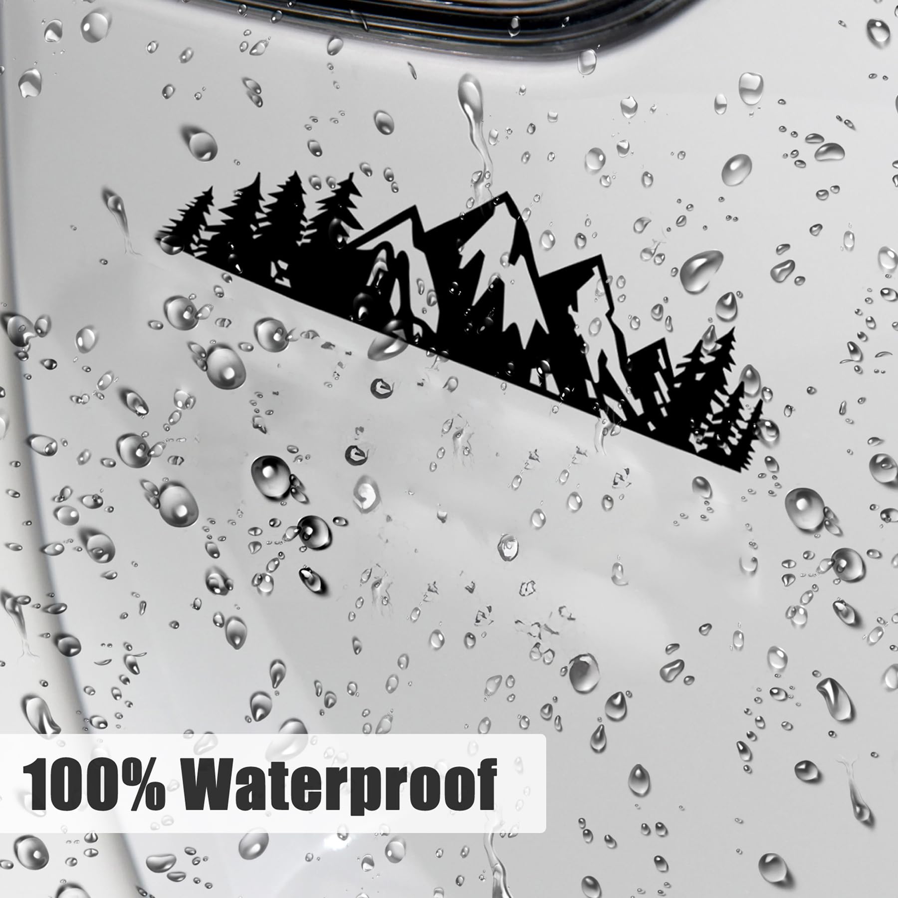 SINGARO Vinyl Snow Mountain Tree Decal Sticker - Car Trunk Logo Sticker for Exterior Decoration - Waterproof & Durable (Black) - Perfect for Cars, Trucks, SUVs & Motorcycles
