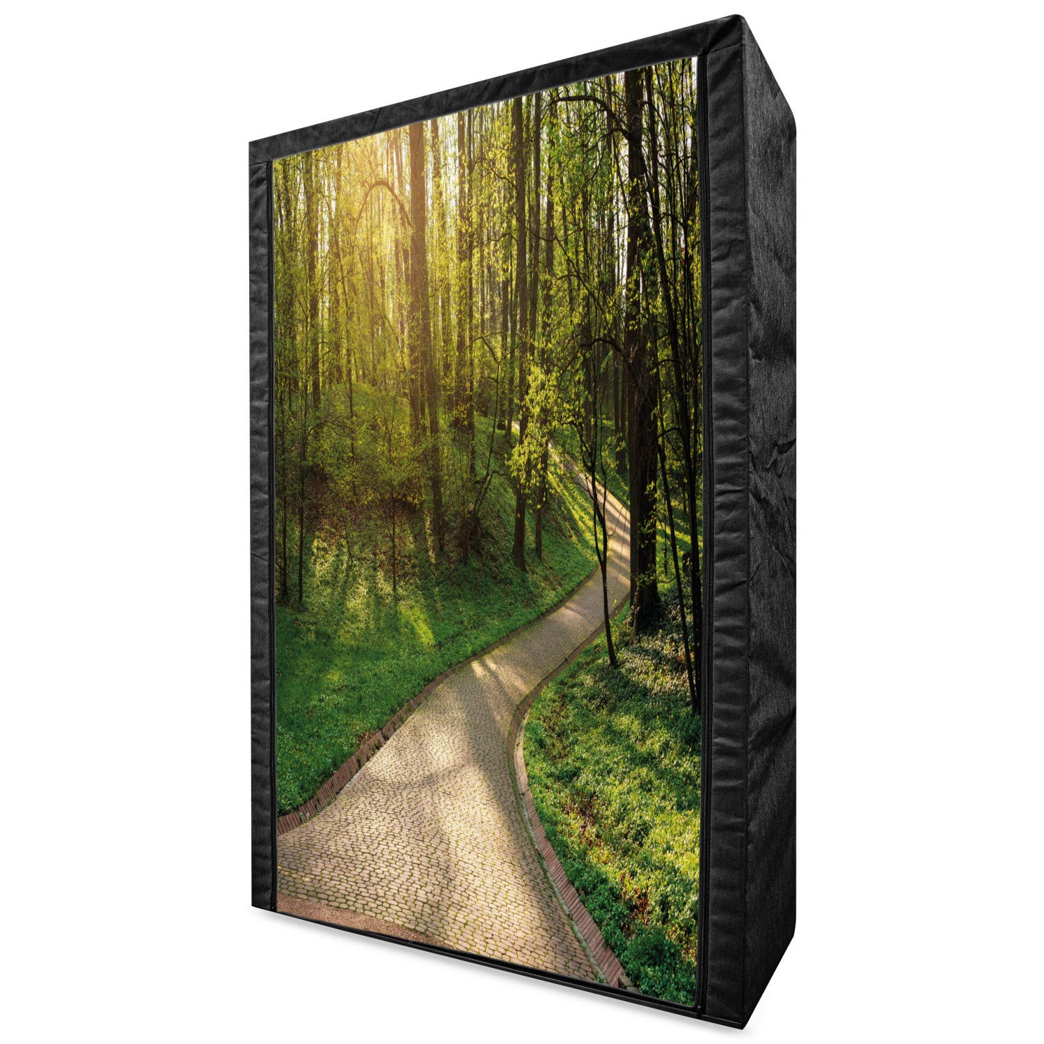Ambesonne Portable Fabric Wardrobe Closet with Shelves - 42.5