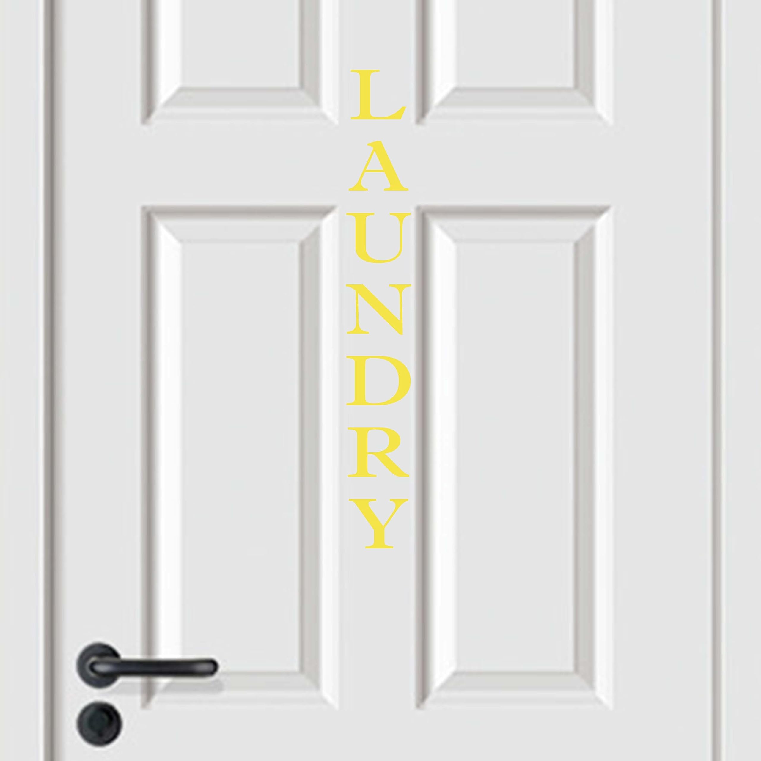Laundry Room Wall Decal Sticker - Peel and Stick Laundry Door Decor - Made in USA - Yellow Vinyl Decal for Laundry Room, Bathroom & Home Organization