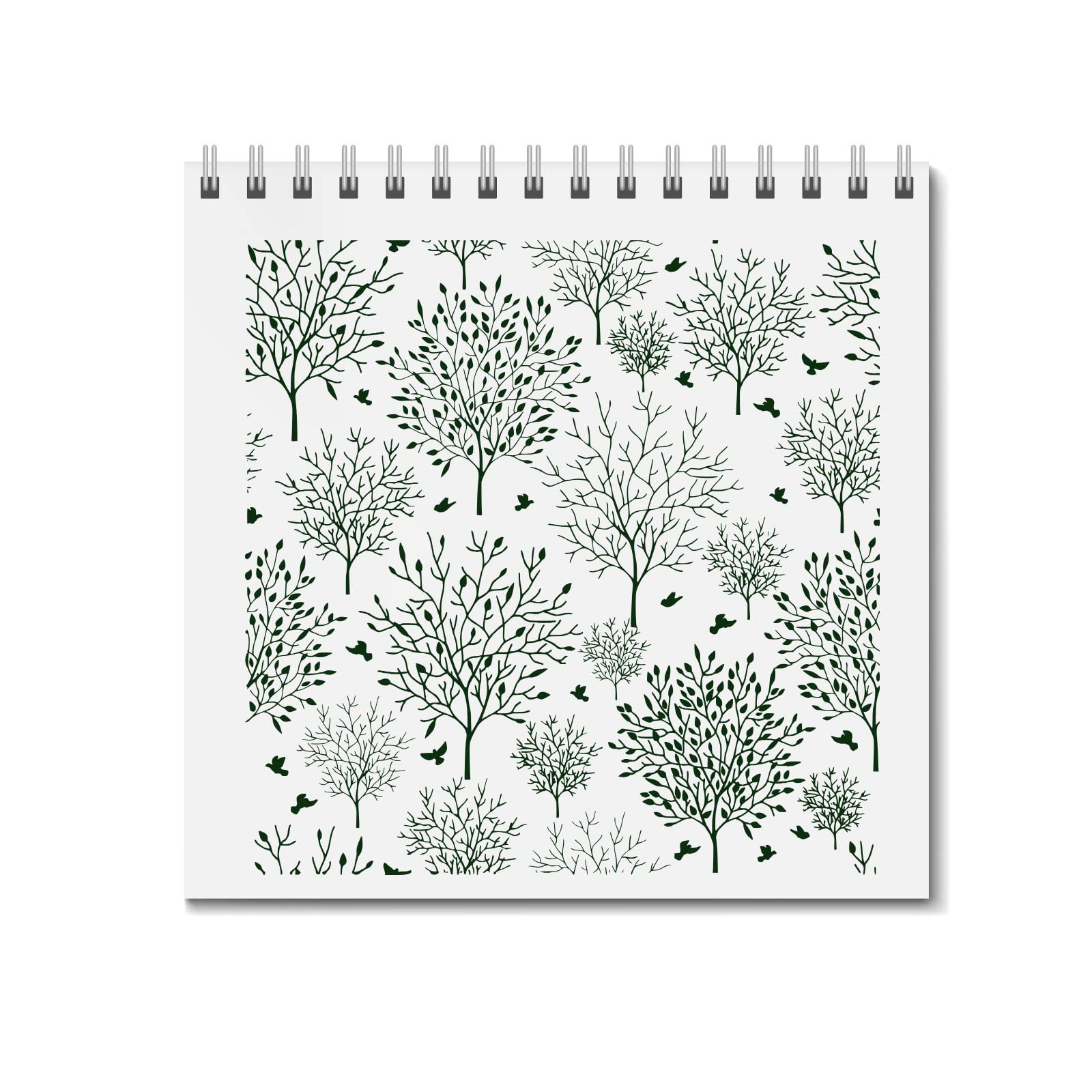 Spring Tree Background Clear Stamps for Card Making | Winter Bird Tree Transparent Rubber Stamps | DIY Scrapbook & Bullet Journal Decorations | Handmade Crafts & Notebook Embellishments | Perfect for Greeting Cards, Journals, and Scrapbooking Projects