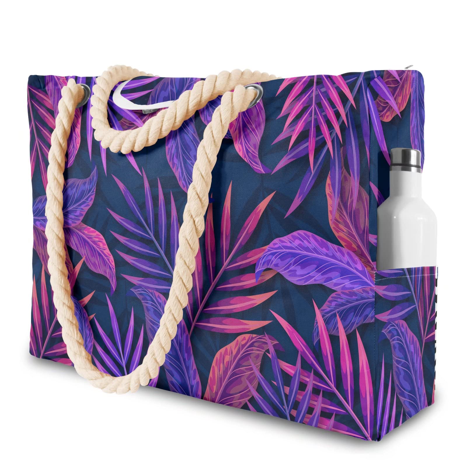 Waterproof Ladies Beach Tote Bag with Zipper & Magnetic Buckle - Lightweight Wave Pool Bag with Inner Pouch for Vacation, Travel, Swimming & Summer Outings