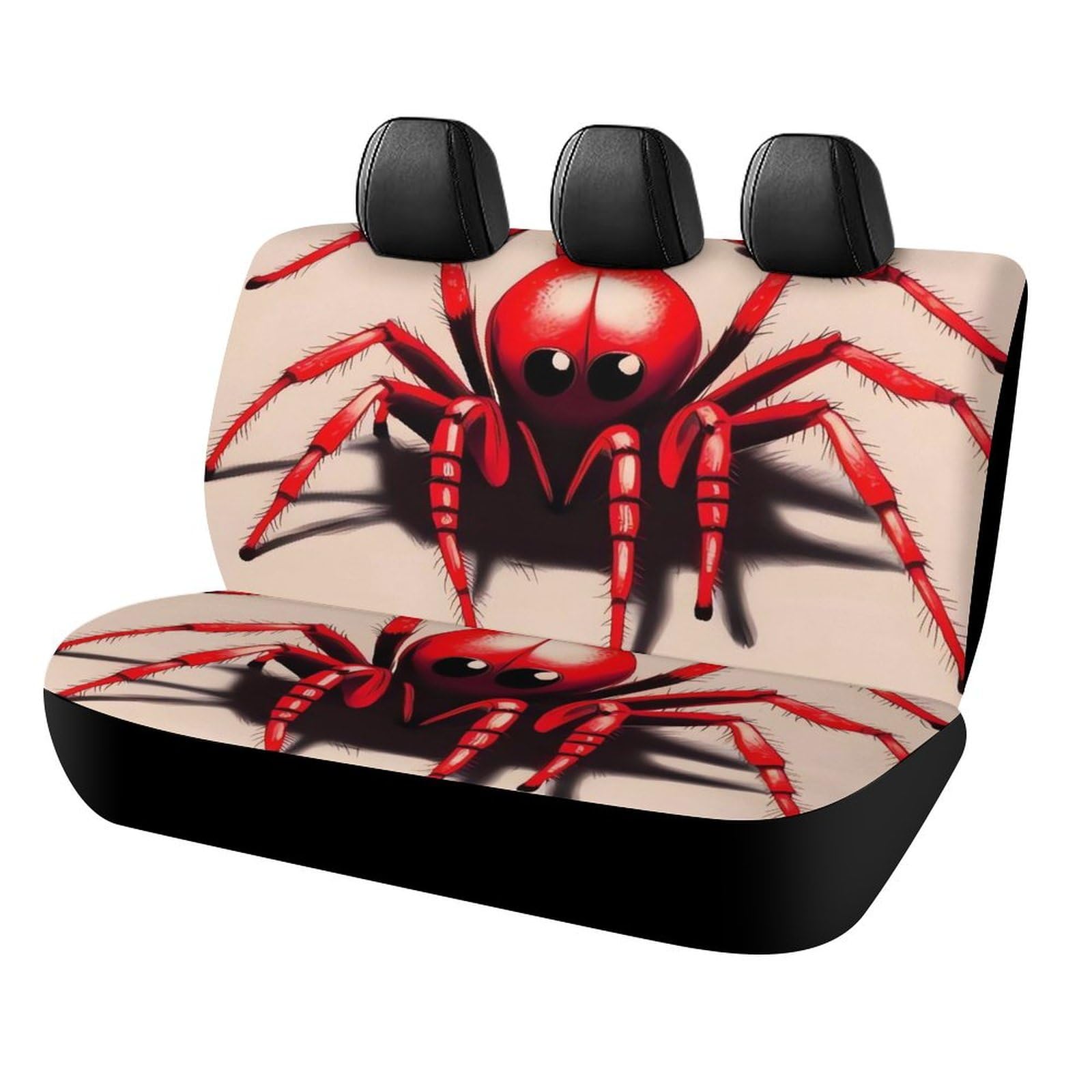 NWTRJ Cute Little Red Spider Car Back Seat Covers - Soft Waterproof Rear Bench Cushion Protector for Dust & Scratch Protection - Universal Fit for Most Trucks, SUVs & Vans - Perfect for Road Trips, Family Outings & Pet Protection