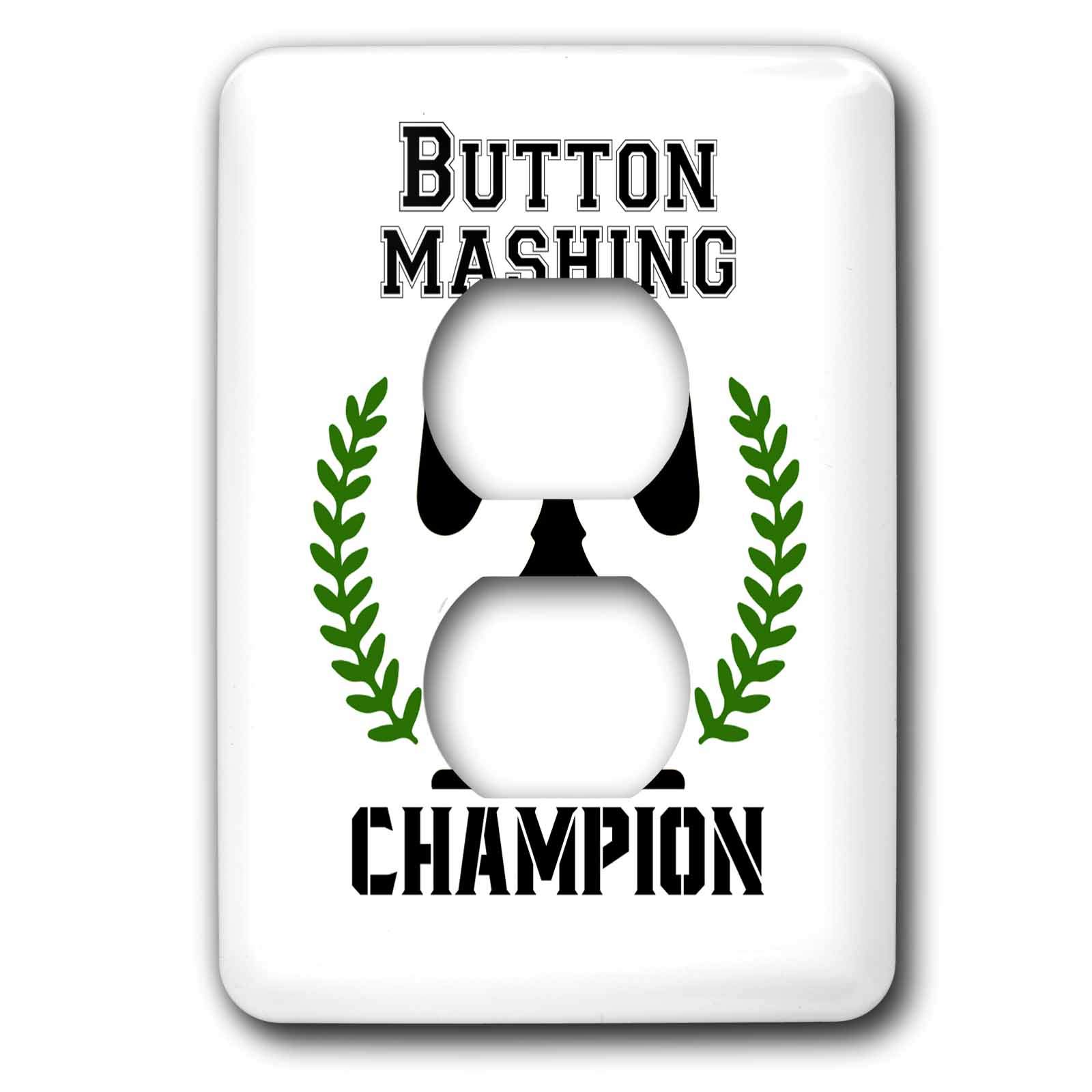 3dRose Light Switch Cover - Button Mashing Champion Video Gamer Sports Winner Design | Decorative Wall Plate for Gaming Room, Bedroom & Office