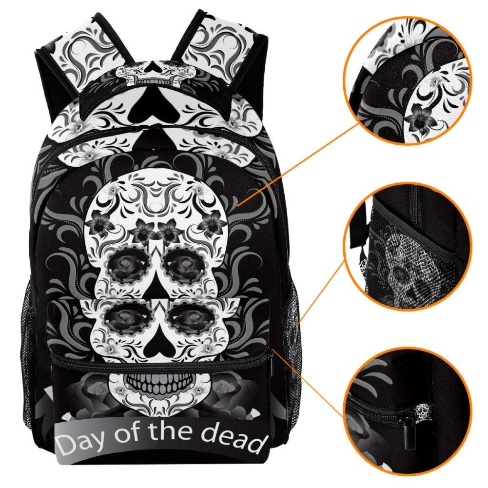 LORVIES Skull Print Crossbody Sling Backpack - Stylish & Durable Shoulder Bag for Men & Women - Perfect for Travel, Hiking, and Everyday Use