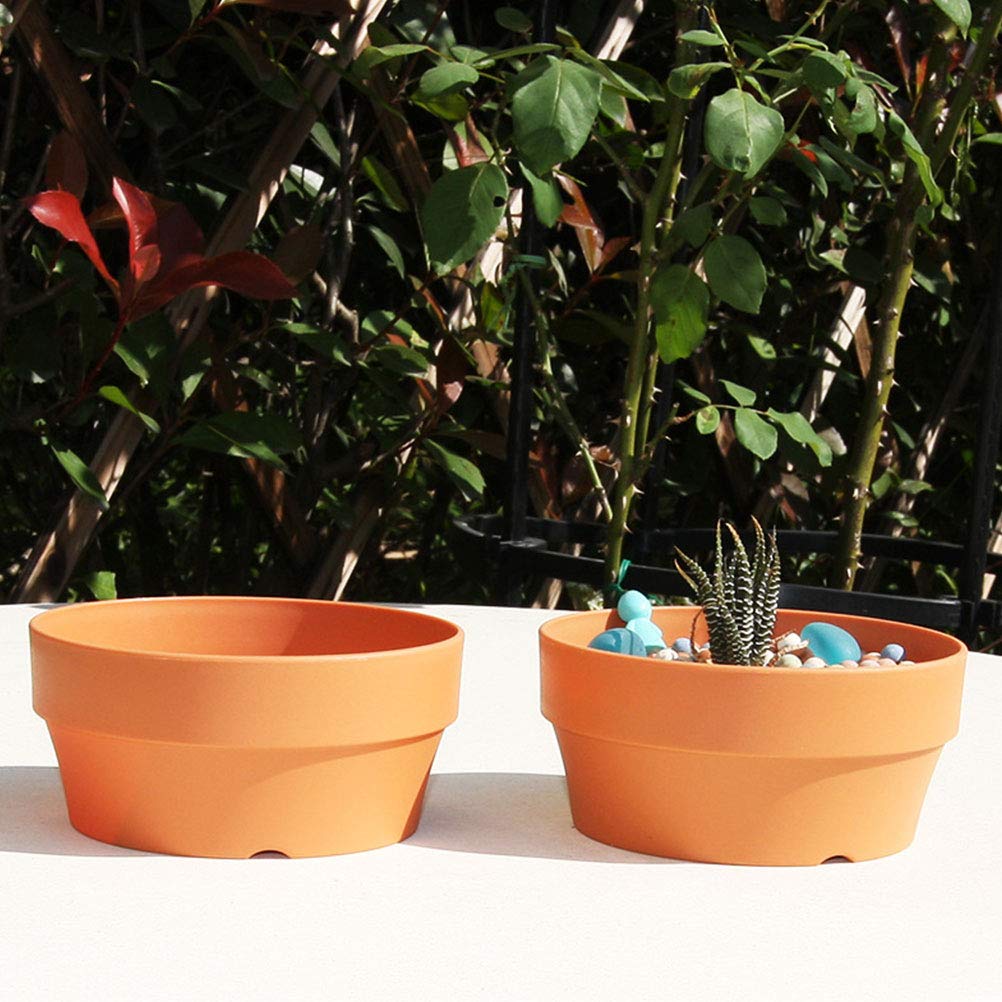 4-Piece Round Decorative Plant Pots - Modern Plastic Flower Pot Set for Home & Garden Decor - Perfect for Indoor Plants, Succulents, and Herbs