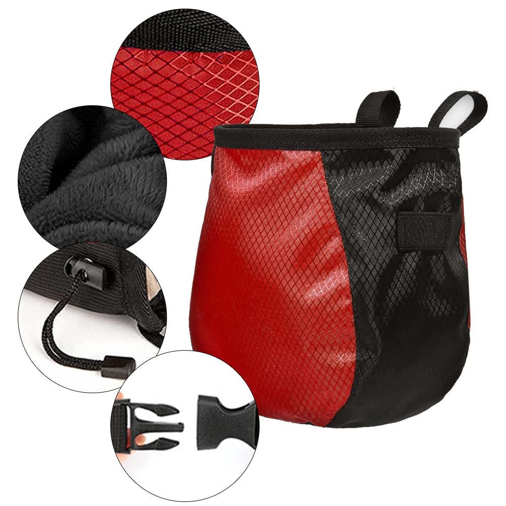 Premium Adjustable Black Chalk Bag for Rock Climbing - Lightweight & Secure Grip - Perfect for Bouldering, Gym Training & Outdoor Climbing Adventures