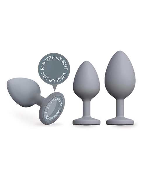Premium Silicone Anal Trainer Set for Beginners - Comfortable & Gradual Sizing - Gray - Perfect for Solo Play & Couples Intimacy