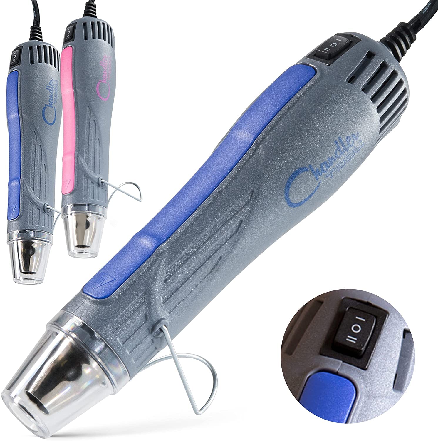 Dual Temperature Mini Heat Gun for Crafts - Perfect for Epoxy Resin, Shrink Wrapping, Vinyl, Embossing, Electronics, Candle Making, Sublimation & Phone Repair - Ideal for DIY Projects & Home Use (Blue)