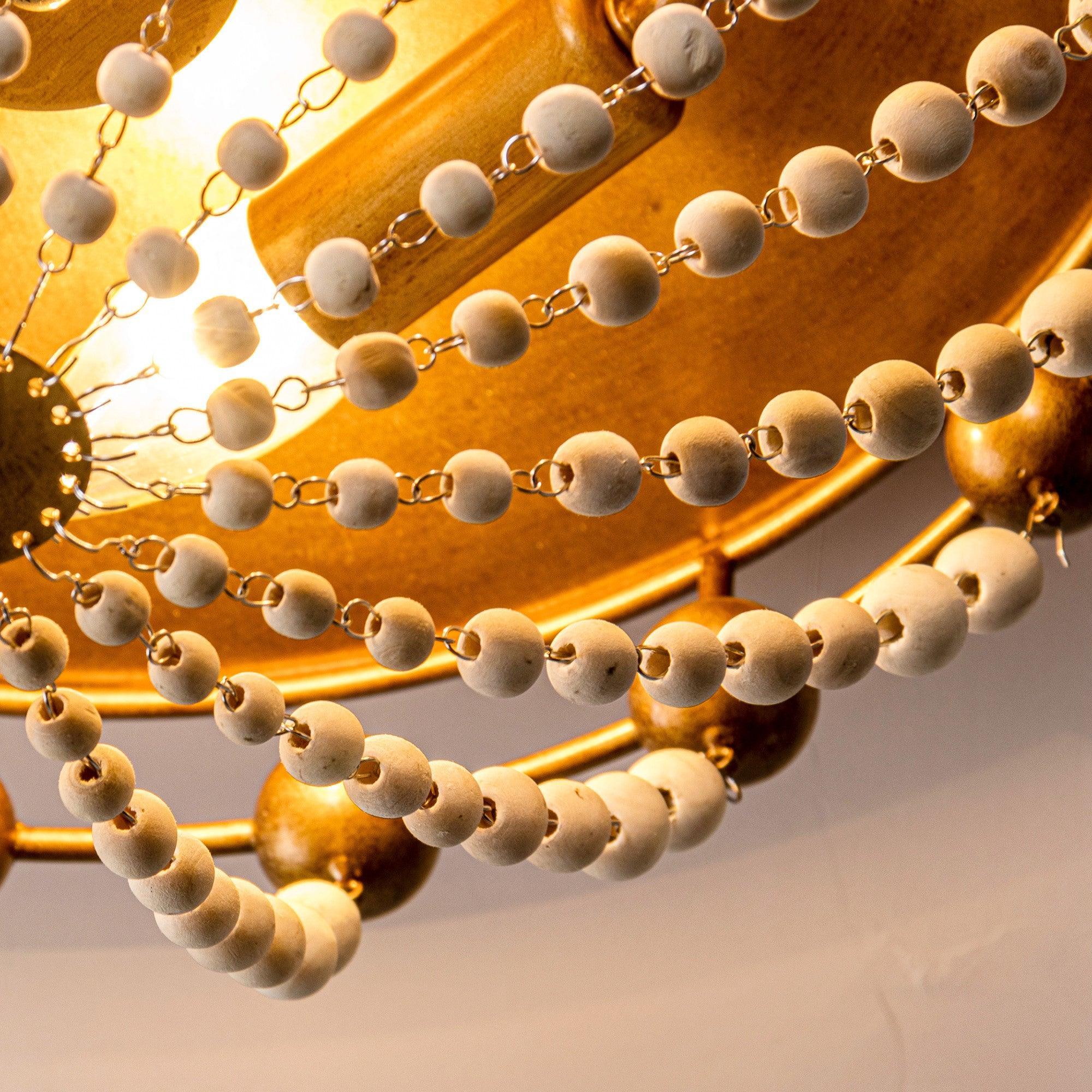 3-Light Golden Bohemian LED Flush Mount Ceiling Light - Modern & Stylish Lighting for Living Room, Bedroom, or Dining Area