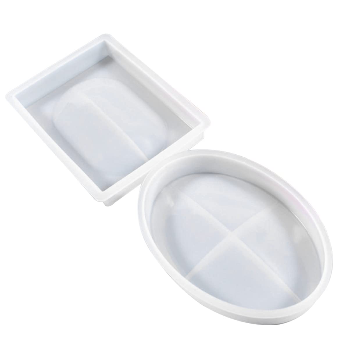 ARTIBETTER 2-Piece Silicone Soap Dish Mold Set - Resin Soap Holder, Sponge Scrubber Ring Dish & Jewelry Tray for Epoxy Resin Casting - Perfect for DIY Bathroom Decor, Handmade Coasters & Craft Projects