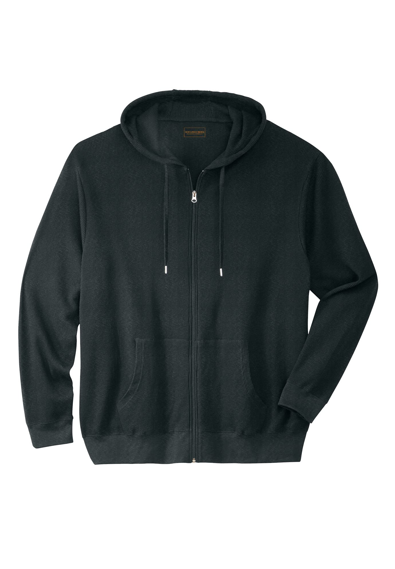 Boulder Creek by KingSize Men's Big & Tall Thermal Waffle Zip Hoodie - Warm Fleece Lined Winter Jacket for Cold Weather Outdoor Activities