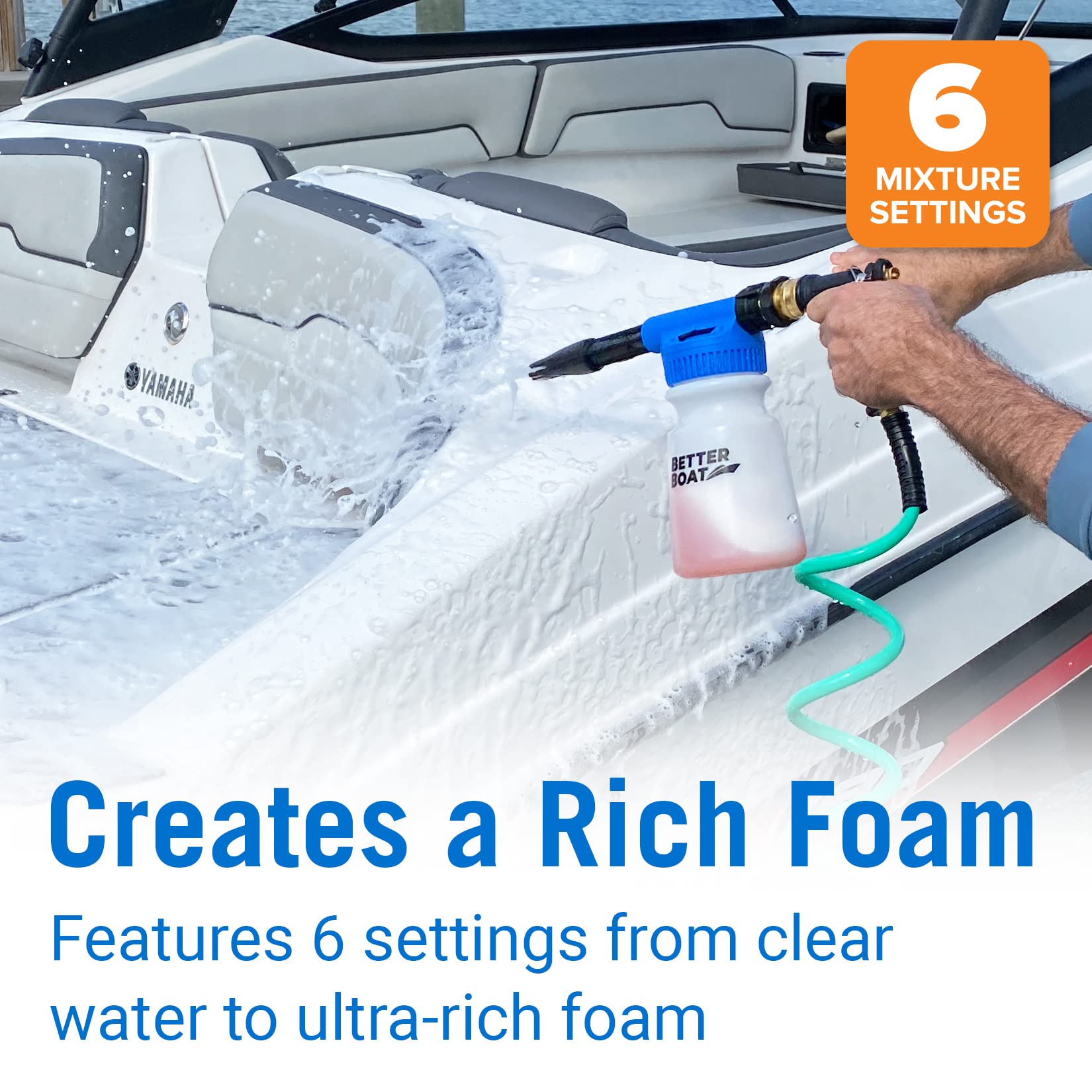 Premium Foam Cannon for Car Wash & Boat Cleaning - High Pressure Foam Sprayer with Adjustable Nozzle, Detailing Foam Gun for Auto, RV, Motorcycle - Perfect for Home & Professional Use, Garden Hose Compatible