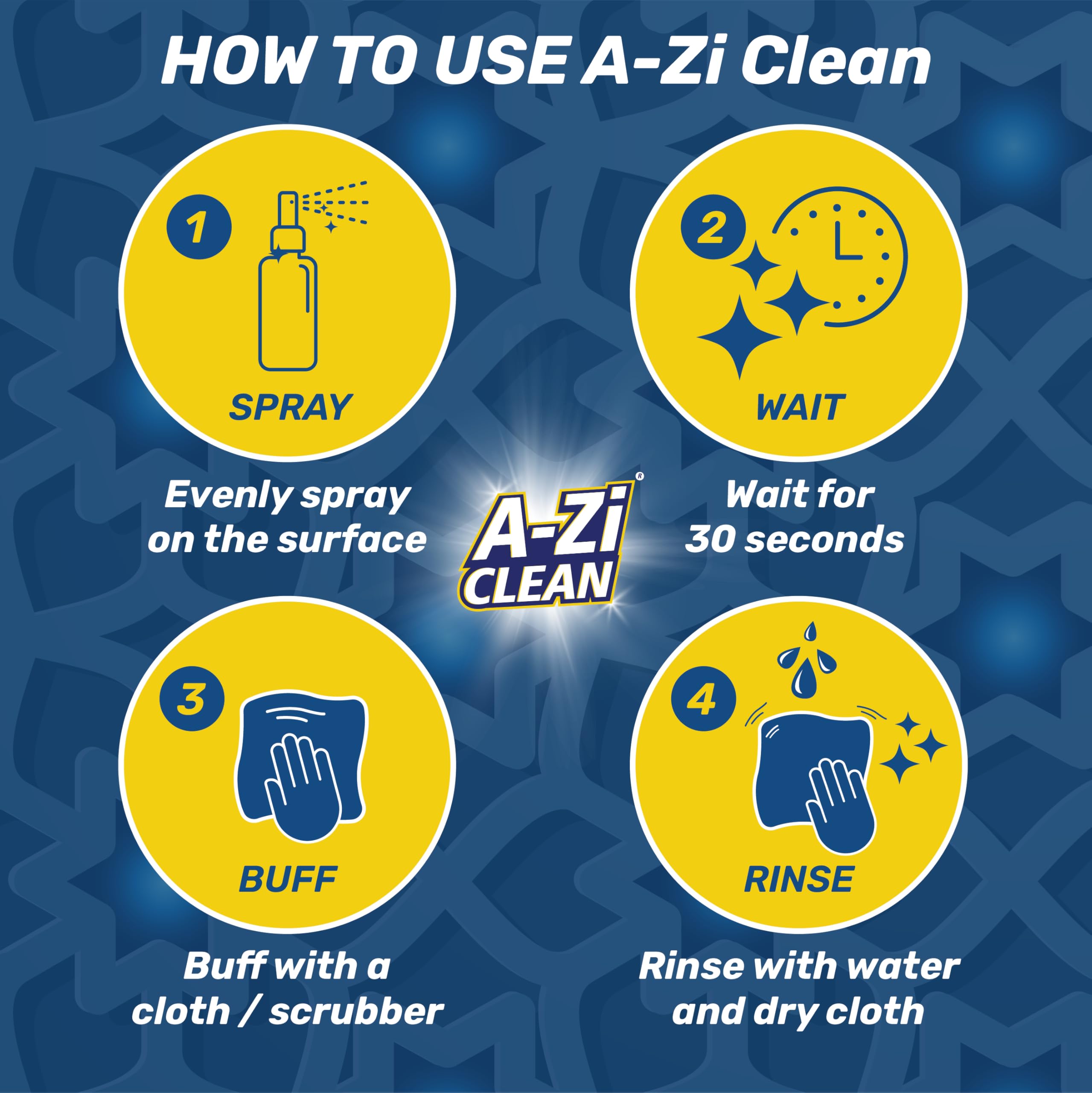 A-Zi Clean Tap Cleaner Spray 50ml - All-Purpose Bathroom & Kitchen Cleaner | Removes Hard Water Stains, Limescale, Grease & Dirt | Safe for Taps, Bathtubs, Sinks, Shower & Kitchen Surfaces | Perfect for Daily Cleaning & Stain Removal in Homes & Offices