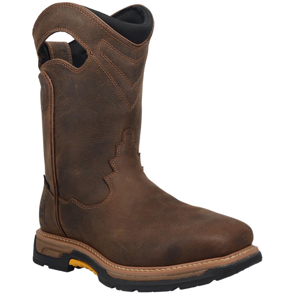 Dan Post Men's Warrior Composite Toe Work Safety Shoes - Brown Leather Steel Toe Boots for Construction, Warehouse & Industrial Work | Comfortable & Durable Work Boots for Men