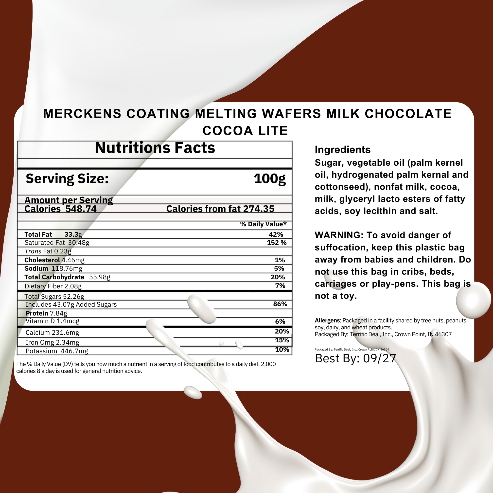 Premium 1LB Milk Chocolate Melting Wafers - Smooth & Creamy for Baking, Candy Making, Dessert Decorating - Perfect for Chocolate Fountains, Molded Chocolates, Truffles & Cake Pops - Ideal for Home Bakers & Professional Chefs