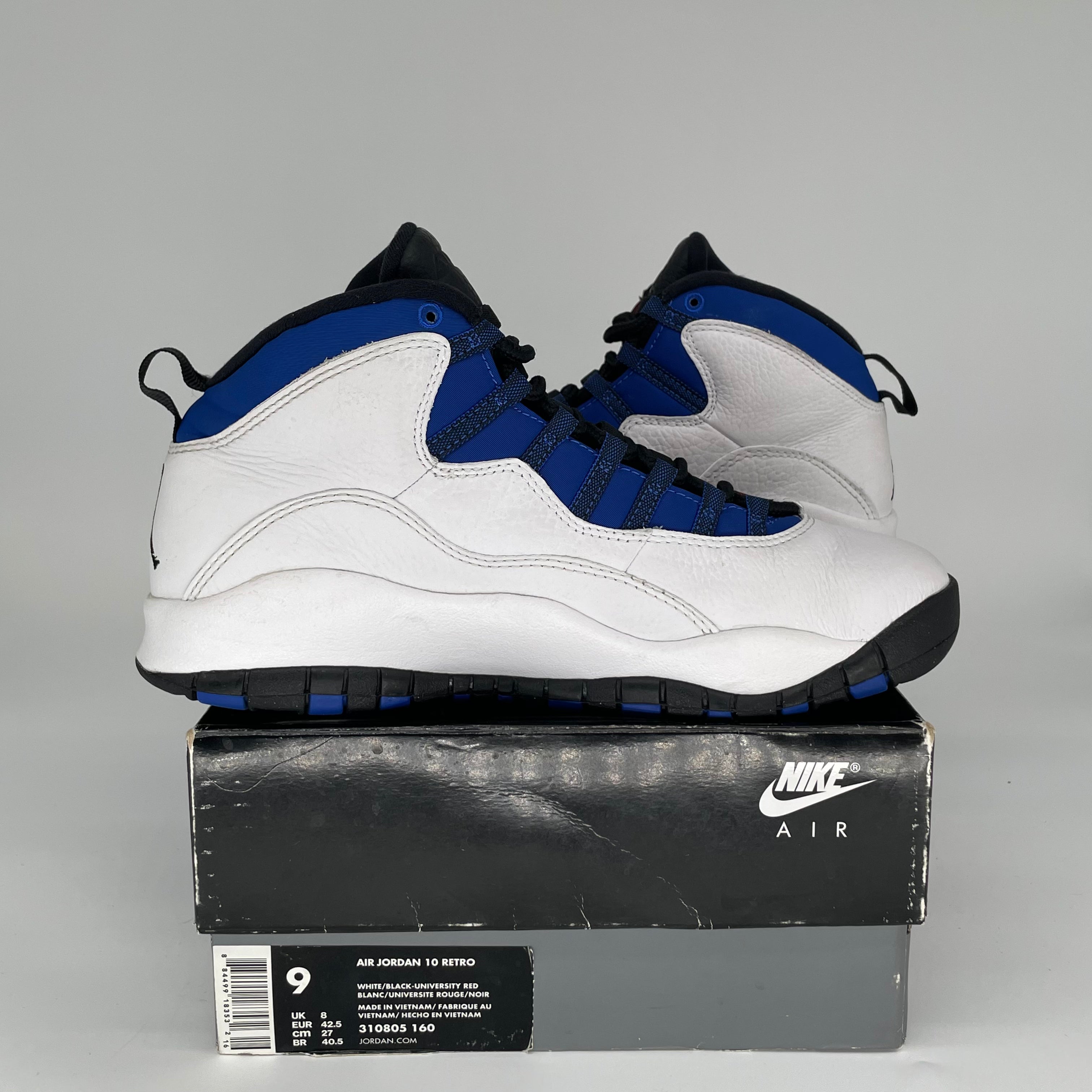 AIR JORDAN 10 Chris Paul Retro Basketball Shoes Men's Size 9 - White/Black-Varsity Red (310805-160) | Authentic NBA Sneakers for Sports & Streetwear Fashion