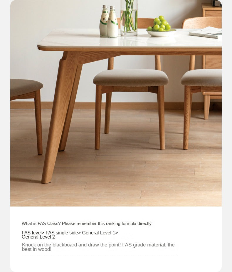Solid Oak Wood Modern Rocking Dining Table - Perfect for Farmhouse, Rustic & Contemporary Dining Rooms