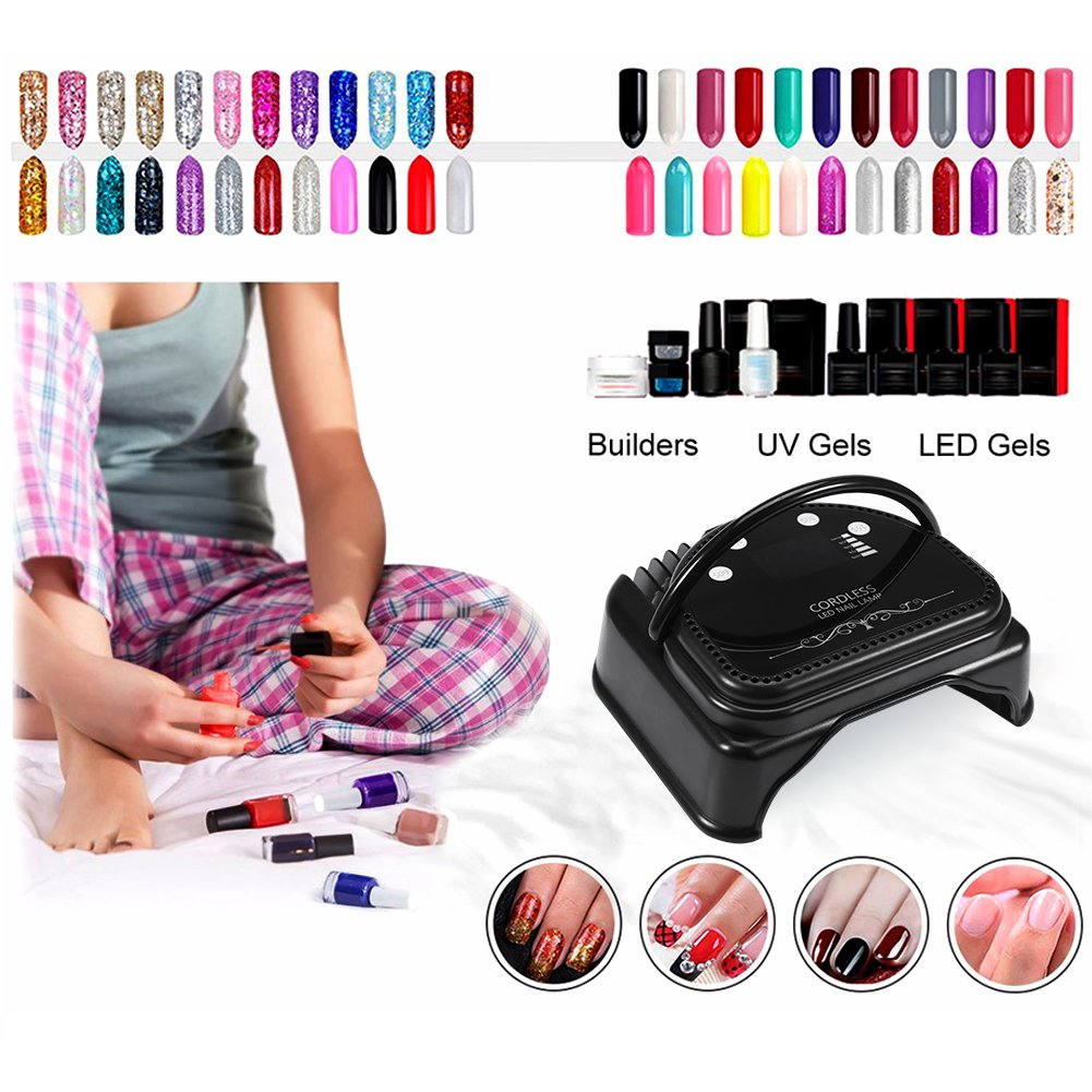 UV LED Nail Dryer Lamp with Smart Sensor - Portable LCD Display, Auto Time Setting for Curing Gel Polish & Nail Art - Perfect for Home & Salon Manicures | Fast Drying for UV Gel, Builder Gel & Nail Designs