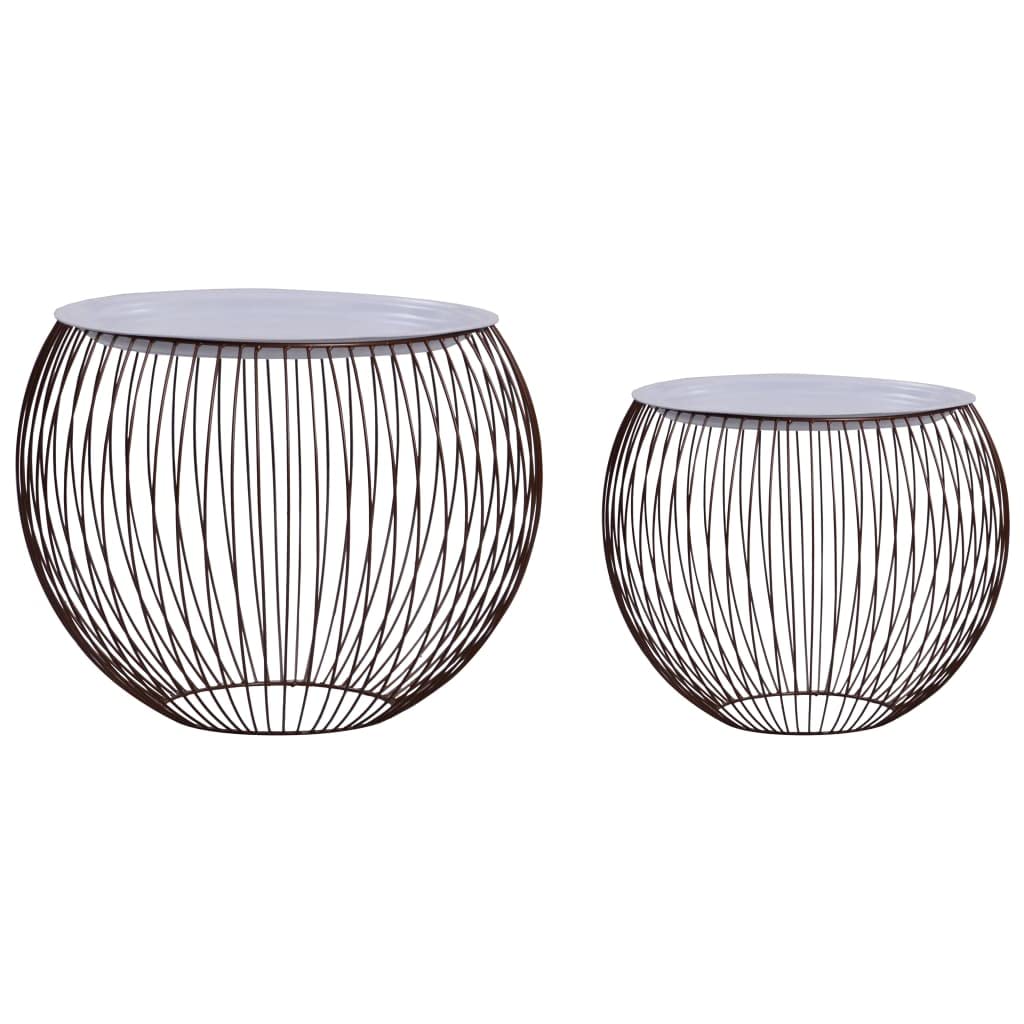 Modern Gold Coffee Table Set of 2 - Side Table, End Table, Cocktail Table for Living Room, Bedroom & Dining Room | Elegant Tea Table for Home Decor & Entertaining