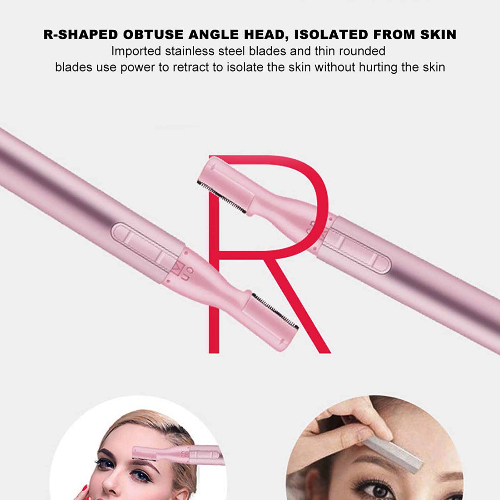 Electric Eyebrow Trimmer for Women - Painless Facial Hair Removal Tool for Eyebrows, Neckline, Nose & Ears | Portable Rechargeable Eyebrow Shaver | Perfect for Travel, Home Use & Quick Grooming