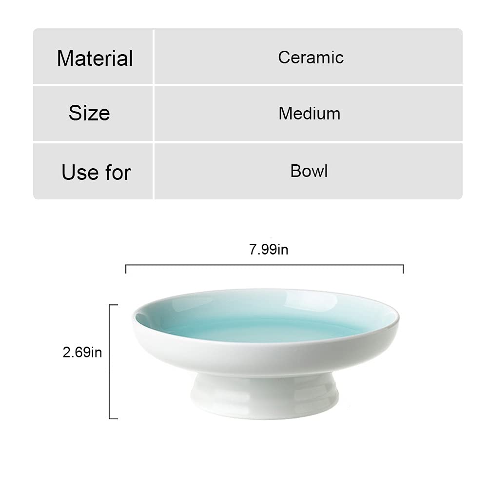 Ceramic Pedestal Bowl - Elegant Round Footed Fruit & Dessert Display Stand for Kitchen Counter, Dining Table Centerpiece, Serving Tray | Perfect for Parties, Home Decor & Entertaining