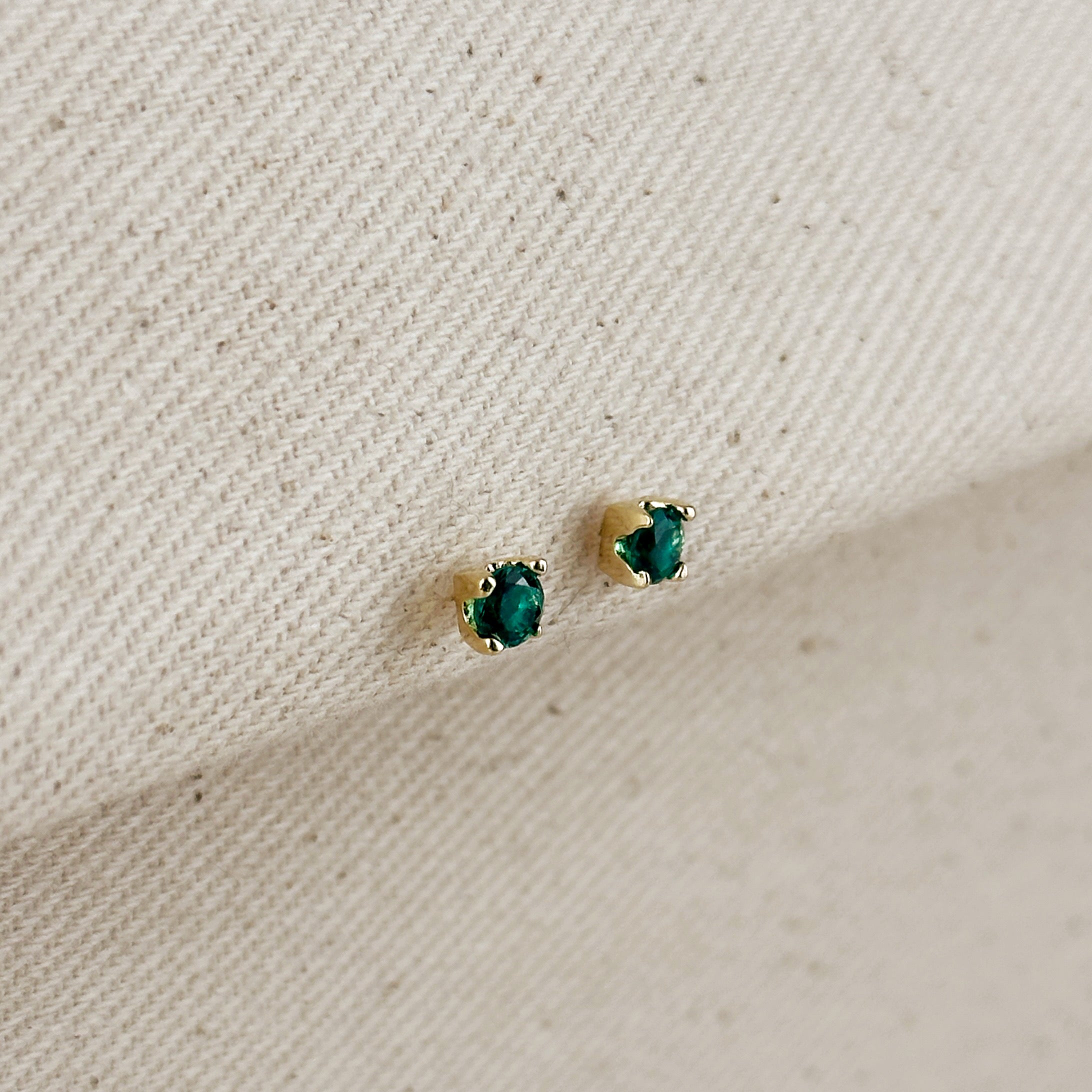 18K Gold Filled 4mm Colored Cubic Zirconia Stud Earrings for Women - Hypoallergenic Fashion Jewelry Gift for Birthday, Anniversary & Valentine's Day