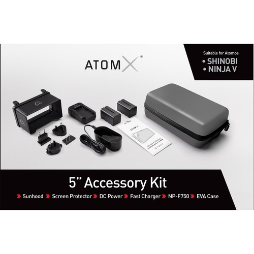 Atomos 5-in-1 Accessory Kit for Shinobi, Shinobi SDI & Ninja V Monitors - Essential Tools for Filmmakers & Videographers