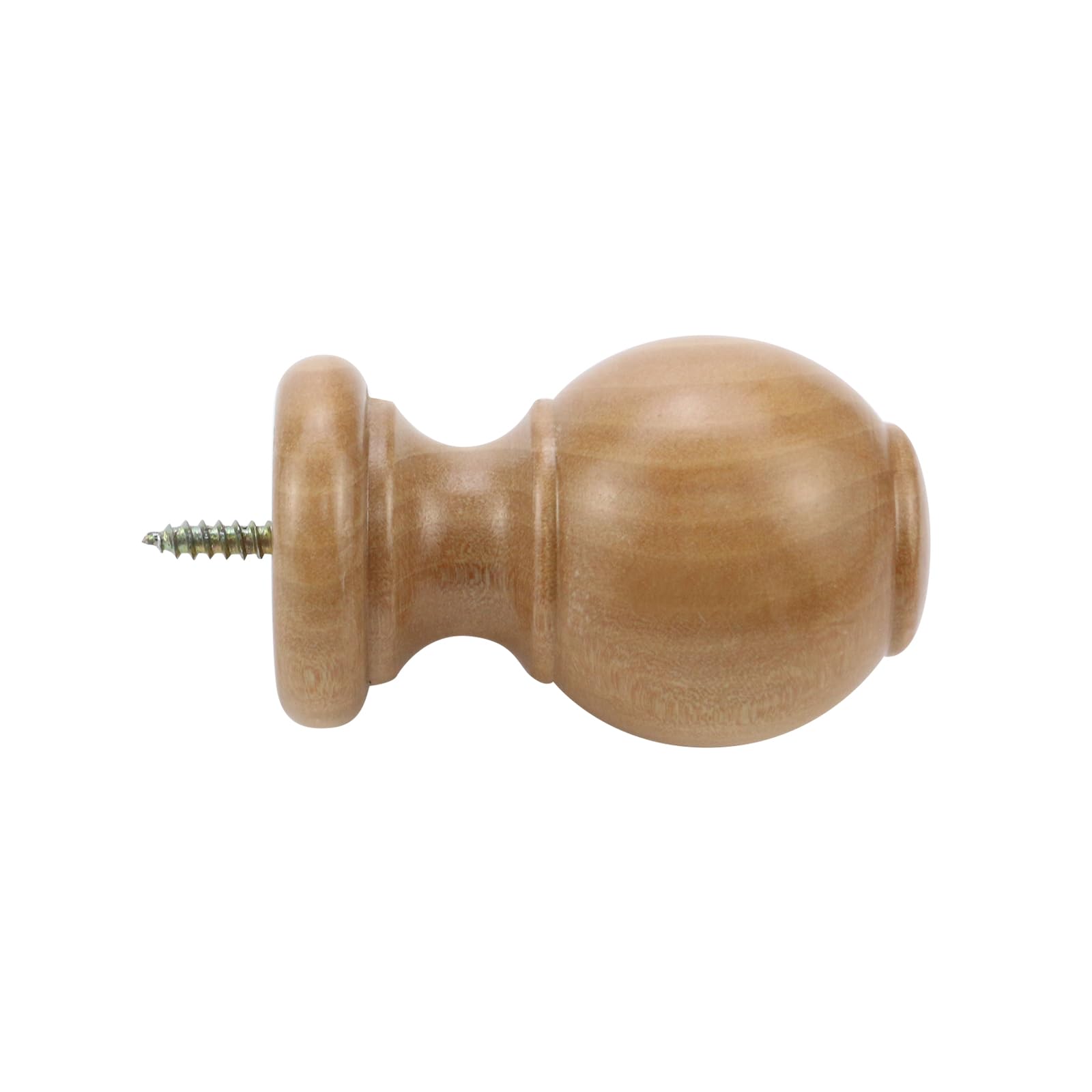 Tulead Wooden Curtain Rod Finials - Screw-On End Caps for Curtain Rods (Set of 2, Wood Finish) - Perfect for Living Room, Bedroom & Window Decor