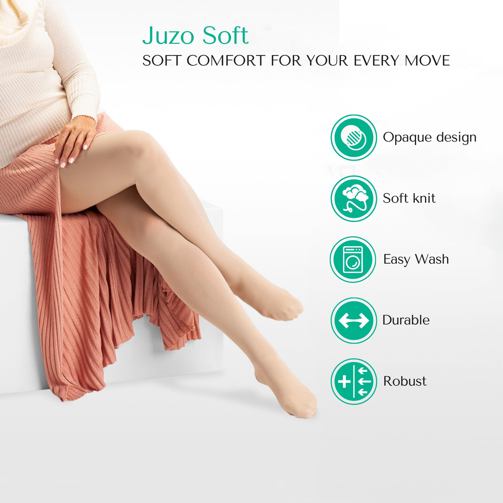 Juzo Soft 30-40 mmHg Thigh High Compression Stockings with Silicone Band - Closed Toe Medical Support Socks for Women & Men - Relief for Varicose Veins, Edema, Orthostatic Hypotension & Post-Surgery Recovery - Perfect for Travel, Work & Daily Comfort