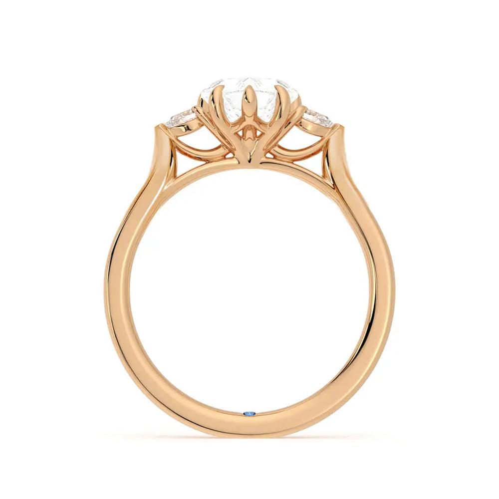 Exquisite Heart-Shaped Three Stone Moissanite Engagement Ring with Hidden Anniversary Accent - Perfect for Proposals, Anniversaries & Romantic Occasions