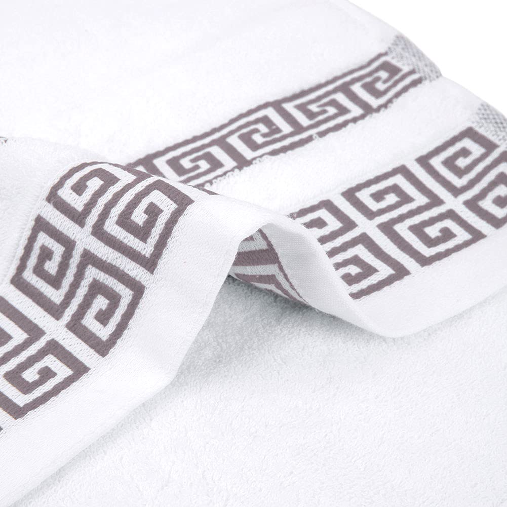 Premium 100% Cotton Highly Absorbent Embroidered Bath Towel Set - 3 Piece Luxury Hotel & Spa Quality Towels (1 Bath Towel + 2 Hand Towels) - Extra Thick & Soft for Beach, Pool, Gym & Home Use