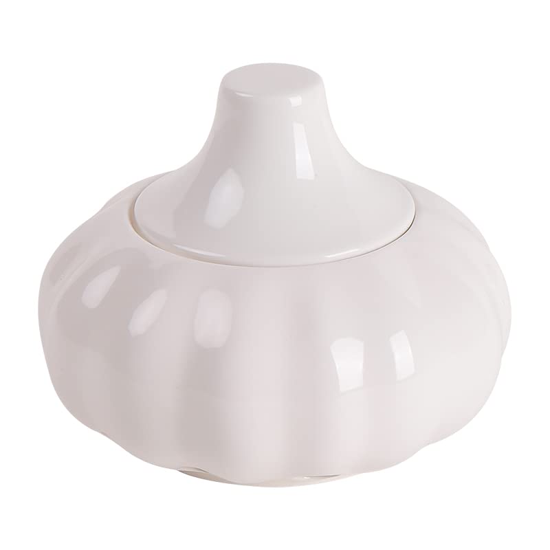 Ceramic Garlic & Onion Storage Container - Breathable Kitchen Storage for Fresh Produce | Perfect for Pantry, Countertop & Farmhouse Style Kitchens
