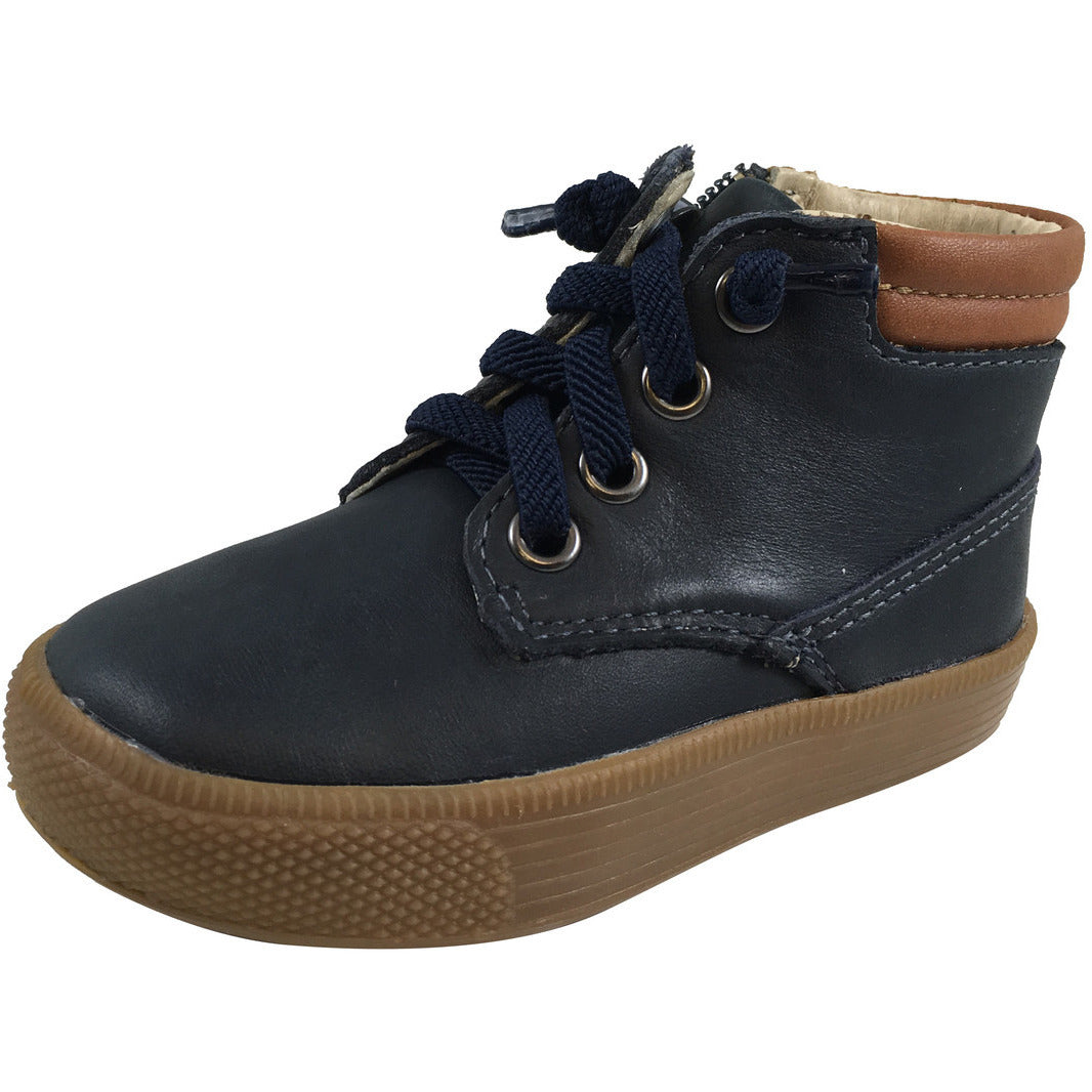 Old Soles Boys Girls Rover Navy High Top Lace Up Sneakers - Comfortable Casual Shoes for Kids Outdoor Play & School Activities