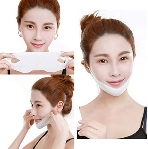 SWAMINE V-Shape Facial Mask - Firming & Moisturizing V Face Mask for Chin Contour Lifting, Slimming & Tightening - Korean Beauty Treatment for Jawline Definition - Perfect for Spa Days, Self-Care Routines & Special Occasions
