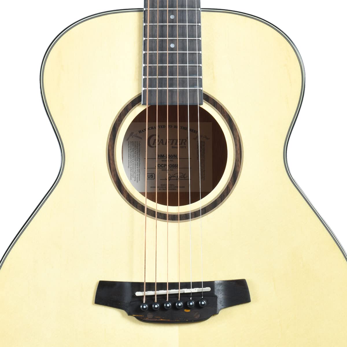 Crafter HM250-N 6 String Acoustic Guitar for Beginners & Professionals - Right Handed Natural Wood Finish - Perfect for Home Practice, Live Performances & Studio Recording