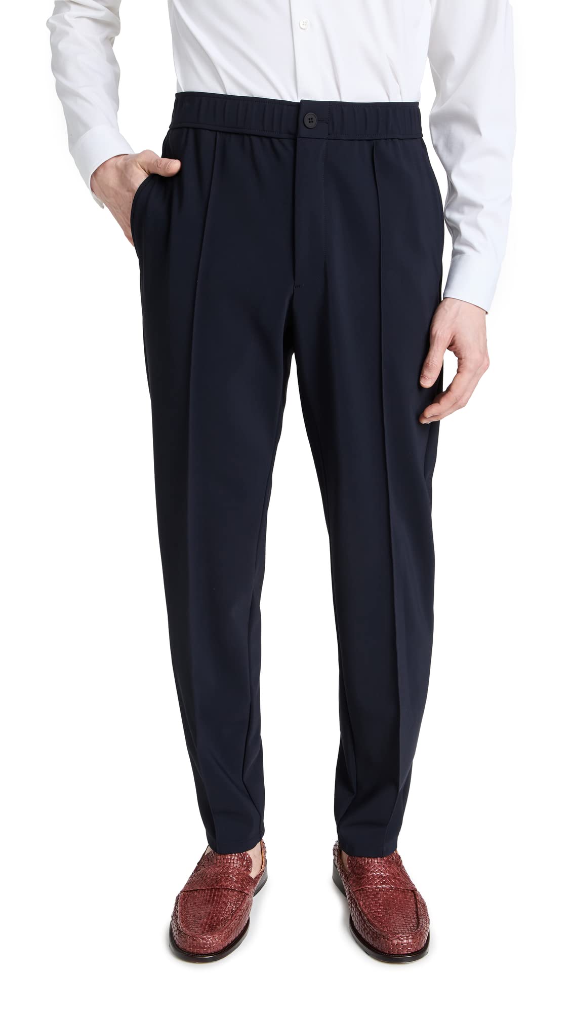 Theory Men's Curtis Drawstring Ponte Pants - Slim Fit Stretch Comfortable Dress Pants for Office, Business Casual & Travel
