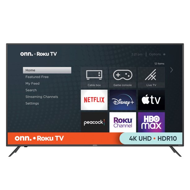 Onn. 58 Inch 4K UHD Smart LED TV with Roku Streaming & HDR - Model 100069454 - Perfect for Home Theater, Gaming & Streaming Netflix, Hulu, YouTube