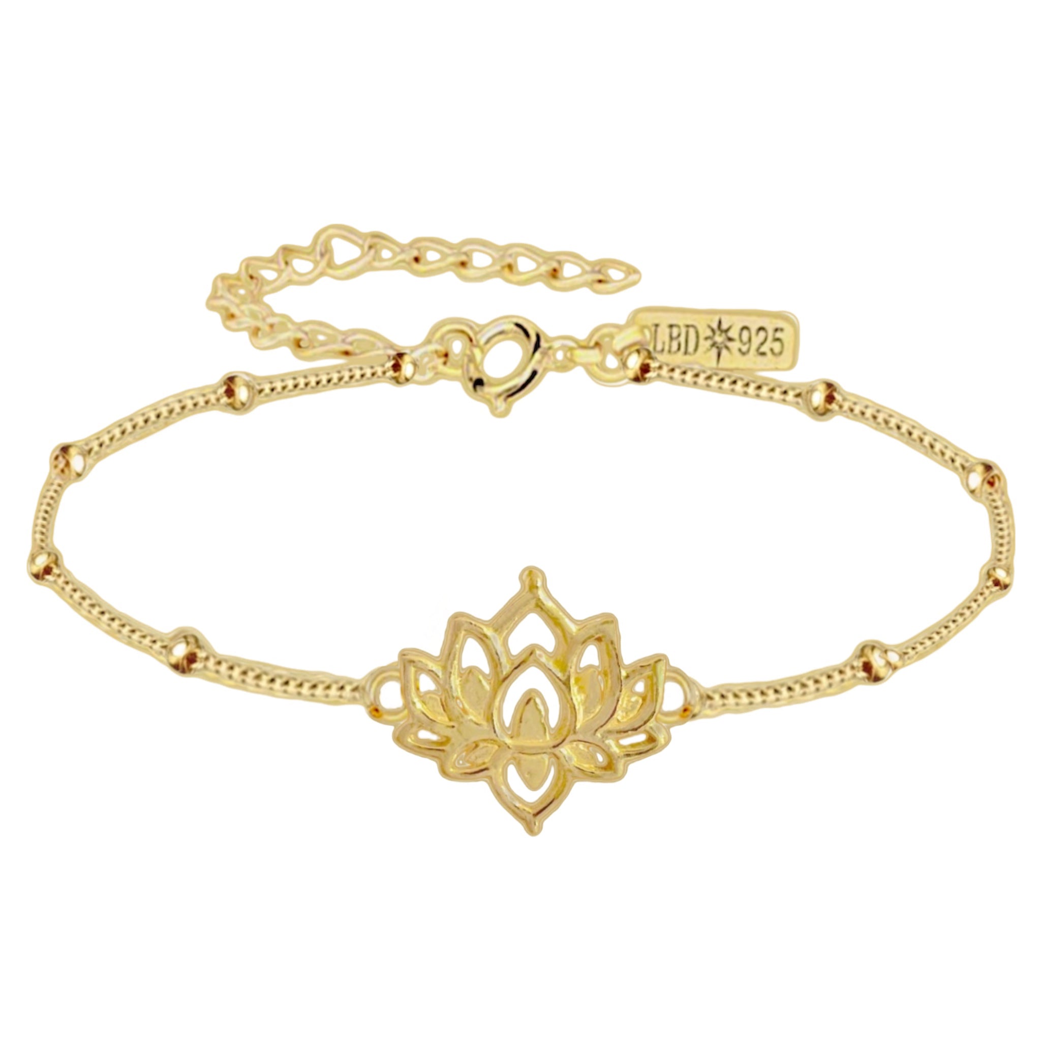Lotus Flower Gold Bracelet for Women - Elegant Handmade Jewelry for Daily Wear, Gifts & Special Occasions