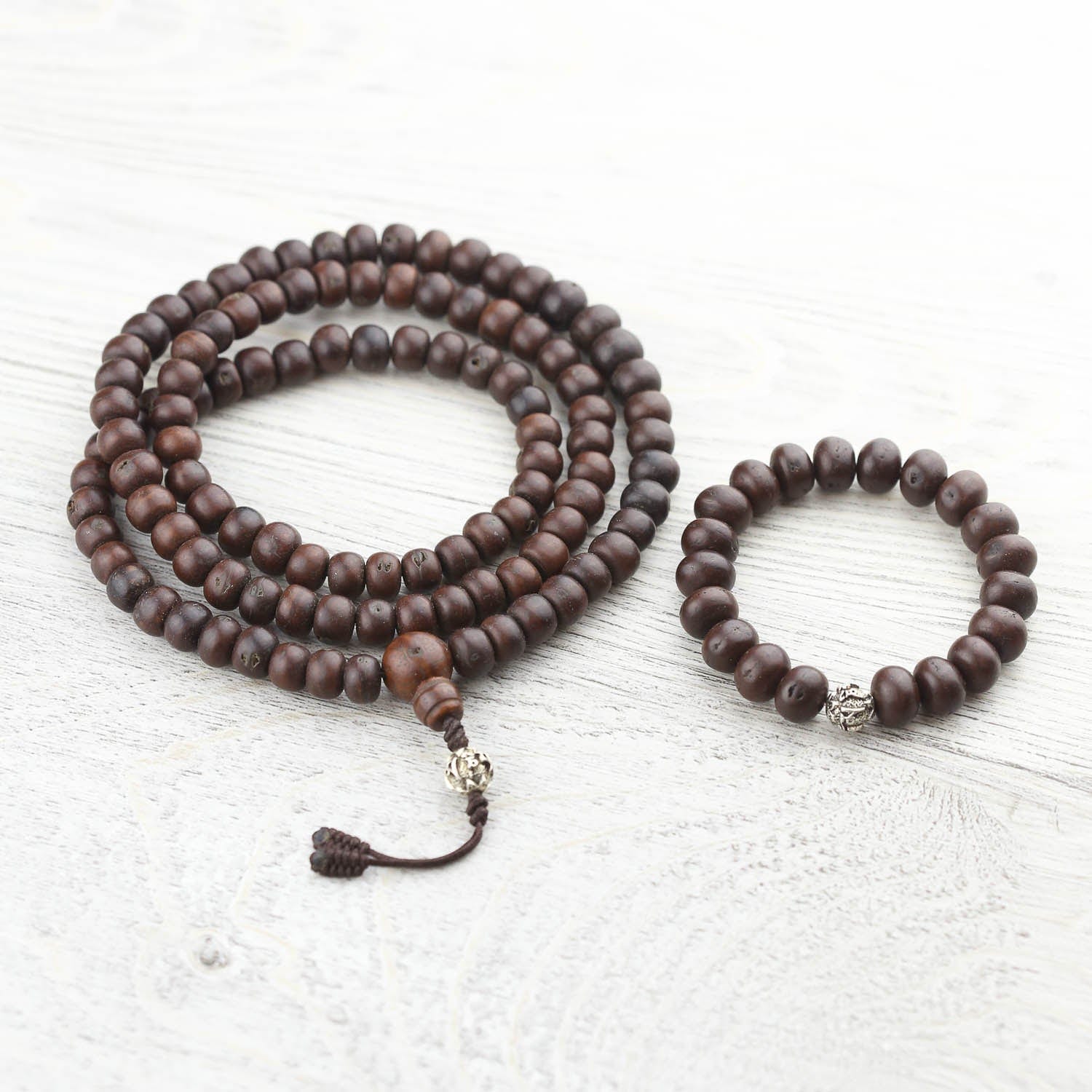 Bodhi Compassion Mala Beads - 108 Natural Wood Prayer Beads for Meditation, Yoga & Mindfulness - Perfect for Buddhist Prayer, Spiritual Healing & Stress Relief