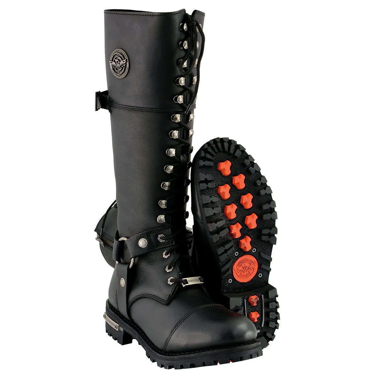 Milwaukee Leather MBL9390 Women's Black 16-Inch Lace-Up Motorcycle Boots - Premium Leather Riding Boots for Women - Perfect for Motorcycle Rides, Biker Events & Outdoor Adventures