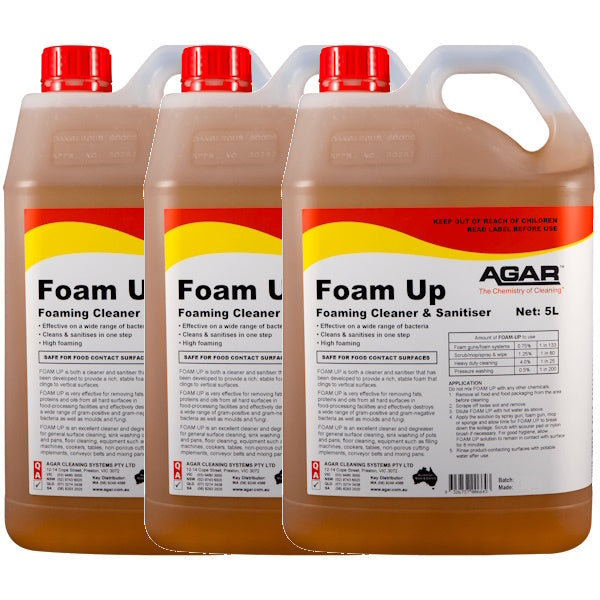 Agar Foam Up Cleaner and Sanitiser - Powerful Disinfectant for Kitchen, Bathroom & Home Surfaces - Kills 99.9% Germs & Bacteria - Safe for Food Contact Areas