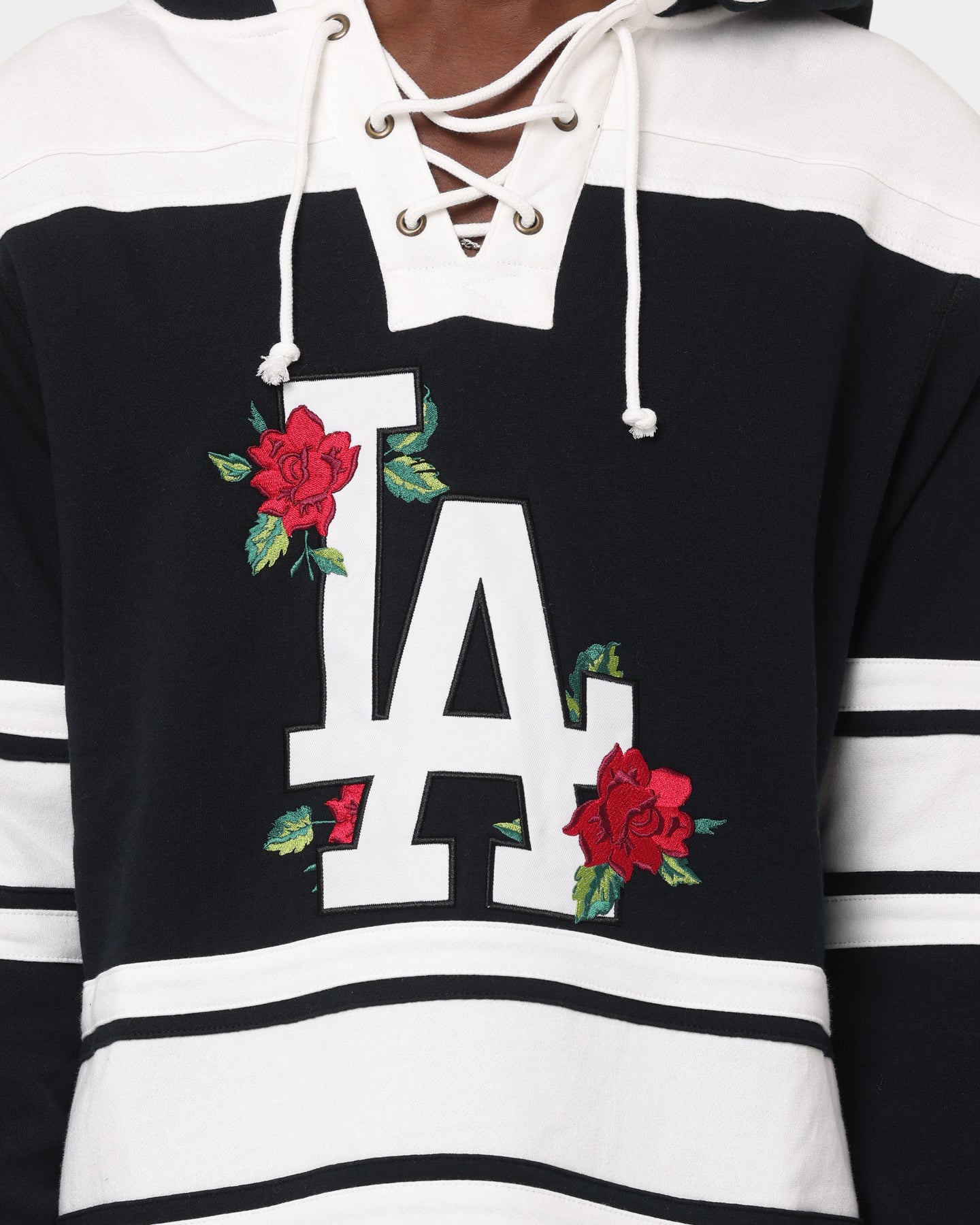 47 Brand Los Angeles Dodgers Superior Lacer Hoodie for Men - Black MLB Baseball Fan Hooded Sweatshirt for Casual Wear & Game Day Outfits