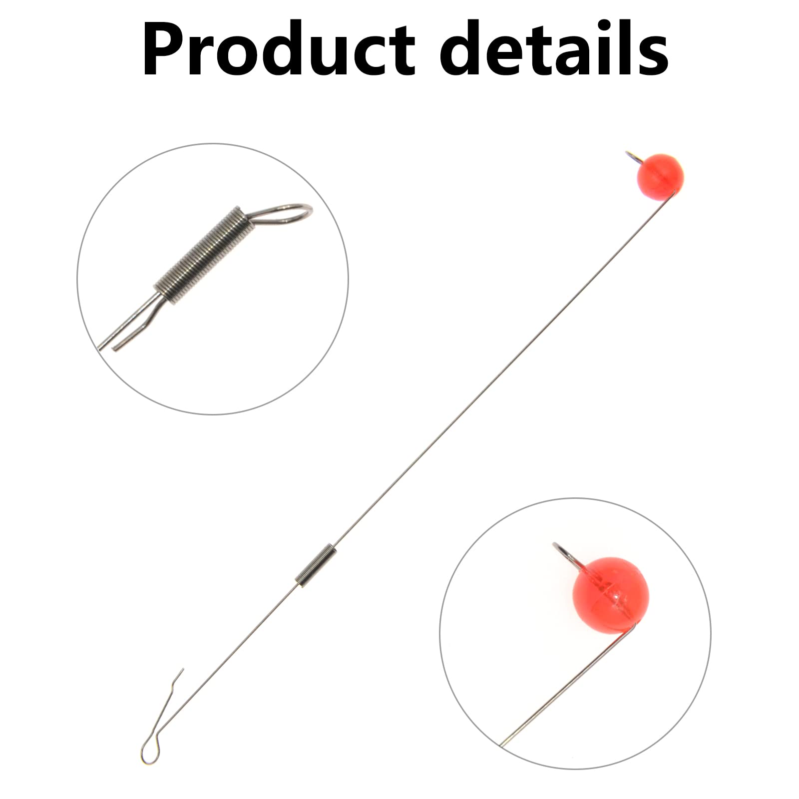 Stainless Steel Ice Fishing Bobber Stops with Red Beads - Spring Bobber Stops for Ice Fishing & Winter Angling - Perfect for Ice Fishing Rods and Tip-Ups