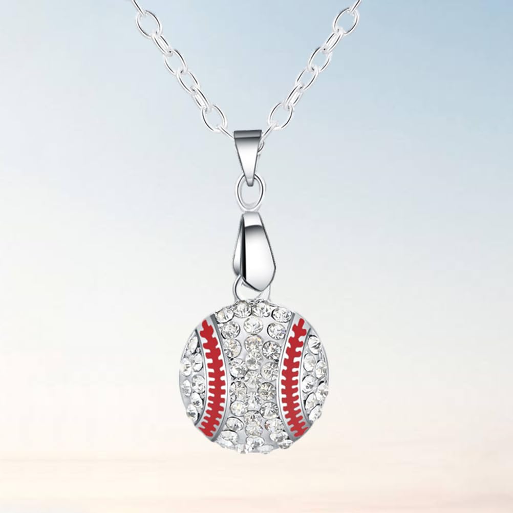 KESYOO Rhinestone Cross Pendant Necklace - Silver Baseball Chain Jewelry for Women, Trendy Statement Piece for Party, Wedding & Everyday Wear